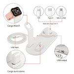 Mega Chollos Base de Carga Inalámbrica Multifuncional 6 en 1, CARGA RÁPIDA